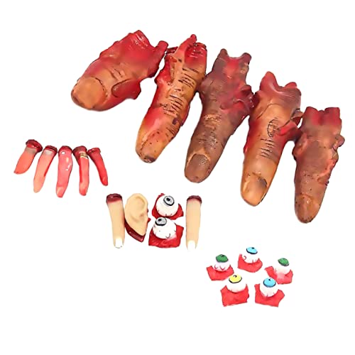 TOYANDONA 20 Stück Halloween-Trick-Requisiten Halloween-Finger Körperteile Halloween-animatronik Augapfel Halloween -Dekoration Spinnweben Halloween Blutige Körperstützen von TOYANDONA