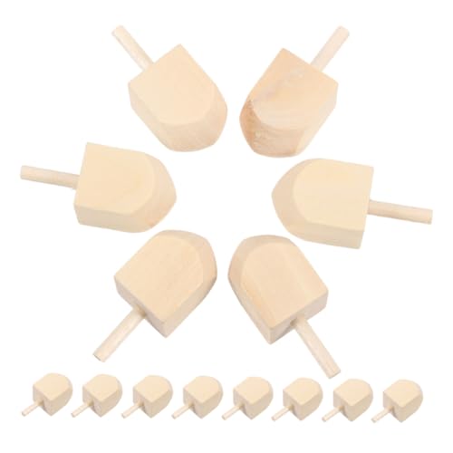 TOYANDONA 20 Stück Holz Dreidel Hanukkah Spinning Tops Unbemalt DIY Bastelspielzeug Natürliche Holzqualität Stabile Drehung Familienfest Feiertagsdeko Kreative Handarbeit von TOYANDONA