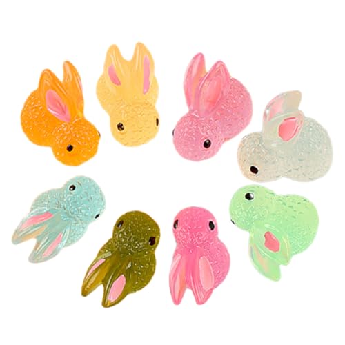 TOYANDONA 20 Stück Im Dunkeln Leuchtendes Kaninchen Hase Miniatur-Kaninchen-Ornamente Mikro-landschaftskaninchen-Statue Kreatives Kaninchenhandwerk Miniatur-häschen Mini-Kaninchen- Harz von TOYANDONA