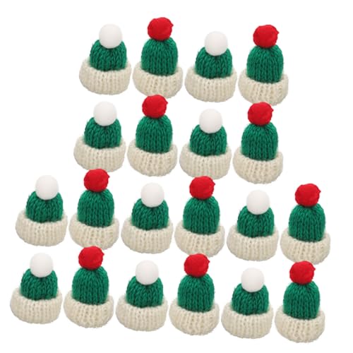 TOYANDONA 20 Stück Kleine Hutzubehör Weihnachten DIY Handwerk Ornamente Mini-Hut Zubehör Selber Machen Minihüte Zum Basteln Minihüte Zum Selbermachen Dekorative Strickmützen Mini-hüte Garn von TOYANDONA