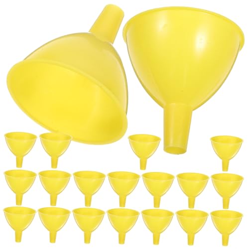 TOYANDONA 20 Stück Kleiner Trichter Flaschen Wieder auffüllbar kleine Trichter plastiktrichter Kunststofftrichter Trichter für wissenschaftliche Experimente Multifunktions-Öltrichter Yellow von TOYANDONA