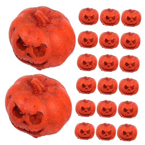 TOYANDONA 20 Stück Künstliche Resinkürbisse für Halloween Deko Bastelbedarf Puppenhaus Zubehör Herbstdekoration und DIY Projekte von TOYANDONA