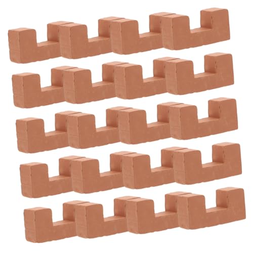 TOYANDONA 20 Stück Mini-Steine DIY Baumaterial BAU Modell puppenhaus zubehör Garten Dekoration Modellbau Ziegelsteine DIY -Handwerk Handwerksprojekte Bastelsteine DIY Miniatur Ton Orange von TOYANDONA