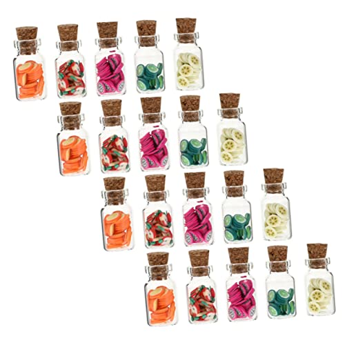 TOYANDONA 20 Stück Mini -lebensmittelzubehör Miniaturen Dolly House Obstkrug Miniatur-obstflasche Mini-küchenornamente Puppenhaus-Ornamente Mini House Decor Essensspielset Glas von TOYANDONA