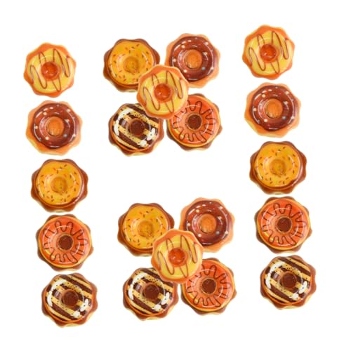 TOYANDONA 20 Stück Miniatur-Donuts Puppenhaus-Donuts Stellen Sie Sich Essens-Requisiten vor Mini-Donuts süßigkeiten susigkeiten Mini-Küchenszenendekor Food-Requisiten- Harz von TOYANDONA