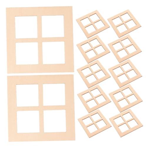 TOYANDONA 20 Stück Miniaturfenster aus Holz Teiliges DIY Puppenhaus Fensterrahmen Kreative Deko für Miniaturmöbel Vielseitig Einsetzbar für Garten und Büro von TOYANDONA