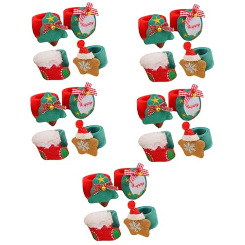 TOYANDONA 20 Stk Klapparmband Kinderspielzeug Tütenfüller Für Weihnachtsfeiern Rentier-slap-armband Weihnachtsbaum-schnapparmbänder Weihnachts-snap-armbänder Weihnachten Elch Plastik Zubehör von TOYANDONA