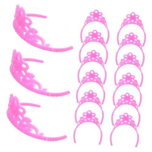TOYANDONA 20 Stück Puppenkronen-Zubehör Puppenaccessoire Puppenkleidung Puppenhaaraccessoire Puppenjuwelen Puppenprinzessin Puppenmode winzige Krone Kronenschmuck Mini-Krone Plastik Rosa von TOYANDONA