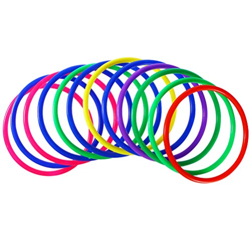 TOYANDONA 20 Stück Ringwurf Spiel Farbige Wurfringe Spielzeug Kunststoff Kreis Ringe für Kinder Erwachsene (Zufällige Farbe) von TOYANDONA