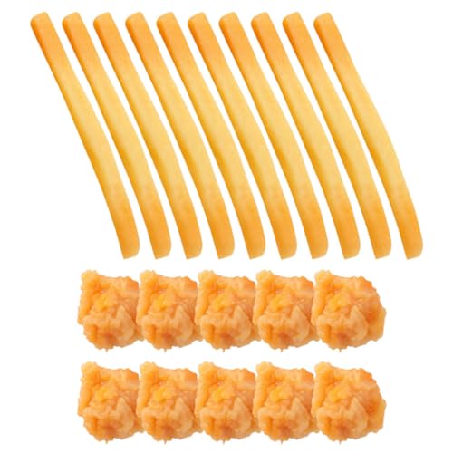 TOYANDONA 20 Stück Snack Modell Bratpfanne Pommes Frites Essen Küche Lebensmittelkörbe Gefälschte Lebensmittel Requisiten DIY Modell Simulation Französisch Künstliches Huhn Popcorn von TOYANDONA