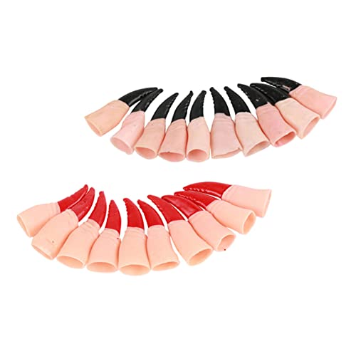 TOYANDONA 20 Stück Teiliges Halloween Hexenfinger Rot Schwarz Realistische Leichte und Flexible Deko Finger Vielseitige Halloween Requisite für Kostüm und Maskenpartys von TOYANDONA