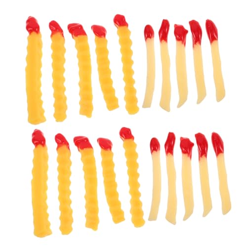 TOYANDONA 20 Stück Teiliges Künstliche Pommes Frites Realistische Lebensmittel Deko Leichte Modelle für Restaurant und Fensterschaufenster Dekoration Vielseitig für Party Foto Requisiten von TOYANDONA