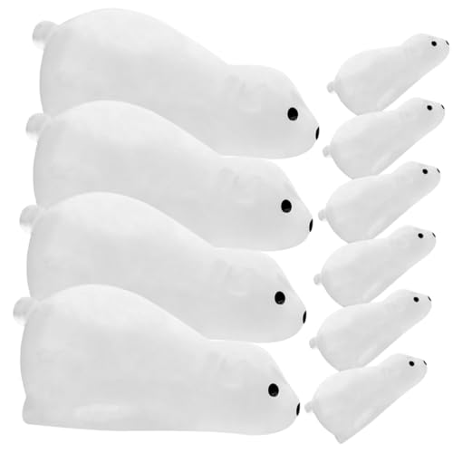 TOYANDONA 20 Stück Eisbär Miniatur Figuren Leuchtende Deko für Mikrolandschaften Puppenhäuser und Strandaccessoires Kunstharz Kleiner Bärenornamente für Garten und Schreibtisch von TOYANDONA