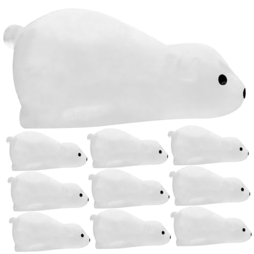 TOYANDONA 20 Stück Teiliges Leuchtende Eisbär Figuren aus Langlebigem Resin Kleine Polar Bear Ornamente für Miniatur Dekoration als Nachtlicht Deko und Niedliche Tischdeko von TOYANDONA