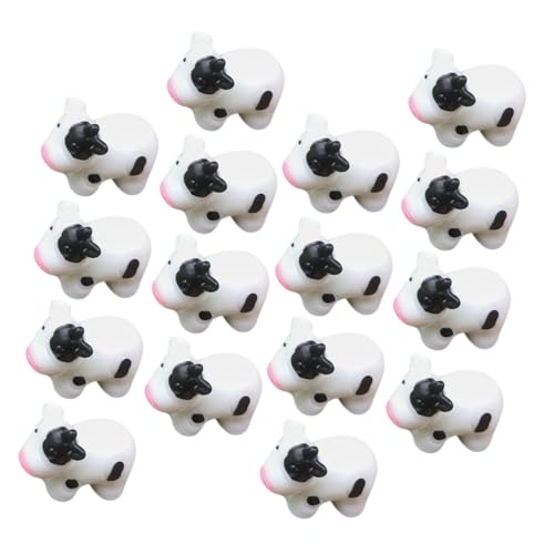 TOYANDONA 20 Stück Teiliges Mini Kuh Figuren Realistische Bauernhof Tiere Vielseitige Dekoration für Kuchen Diy Terrarien Garten und Sukkulenten Weiß von TOYANDONA