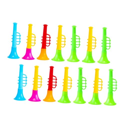 TOYANDONA 20 Stück Teiliges Mini Kunststoff Trompeten für Leichtes Musikinstrument Sicher Langlebig Farbenfroh Kleines Blasinstrument für Musikalische und Kreatives Zufällige Farbe von TOYANDONA