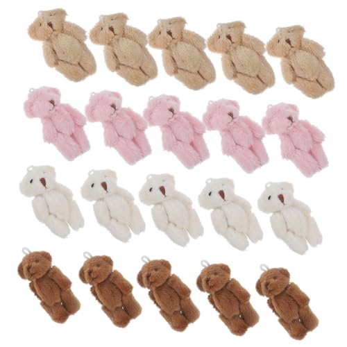 TOYANDONA 20 Stück Teiliges Mini Plüschbären Kleine Bunte Stofftiere Weiche Kuscheltiere als Dekoration für Schlüsselanhänger Shower Geburtstag Hochzeit Partygeschenke von TOYANDONA