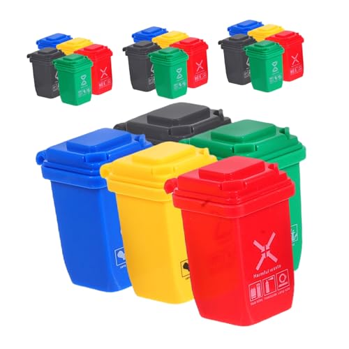 TOYANDONA 20 Stück Teiliges Mini-mülleimer mit Deckel Realistische Puppenhaus Mülltonnen Kleine Sortierbehälter für Schreibtisch Lernspielzeug Recycling Miniatur Dekoration von TOYANDONA