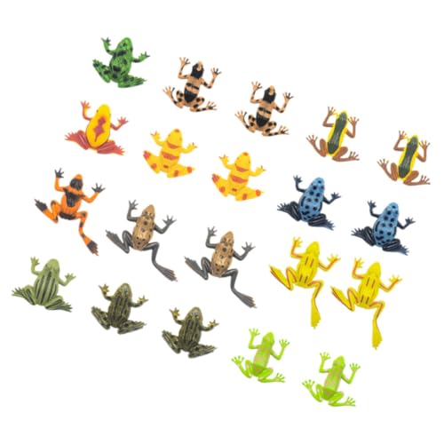 TOYANDONA 20 Stück Teiliges Miniatur Frösche Figuren Realistisch Detailliert Kleine Froschmodelle für Garten Deko Geschenkideen von TOYANDONA