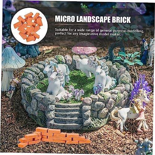 TOYANDONA 20 Stück Teiliges Miniatur Ziegelstein Rechteckige Rote Bausteine DIY Mikrolandschaft Realistische Architekturmodelle für Puppenhaus Garten Sandtisch und Modellbau von TOYANDONA