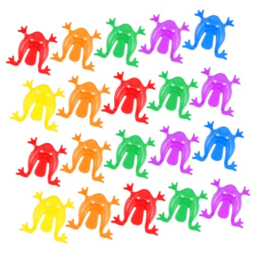 TOYANDONA 20 Stück Teiliges Springfroschspielzeug aus Kunststoff Bunte Hüpfende Frösche Fingerdrückbare Hüpfspielzeuge für Partygeschenke und Freizeitspaß Drinnen und Draußen von TOYANDONA