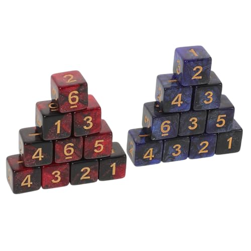 TOYANDONA 20 Stück Teiliges Würfelset Zweifarbige Acrylwürfel mit Glitzereffekt Ersatz-dice für Brettspiele und Rollenspiele Langlebig Kompakt für Tabletop und Lernspiele von TOYANDONA