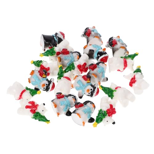 TOYANDONA 20 Stück Weihnachts Mikroszenen Ornament Schneemann Dekorationen Mini Figur Weihnachts Mikrolandschaft Mini Figur Weihnachts Feengarten Miniaturen Weihnachtsschmuck von TOYANDONA