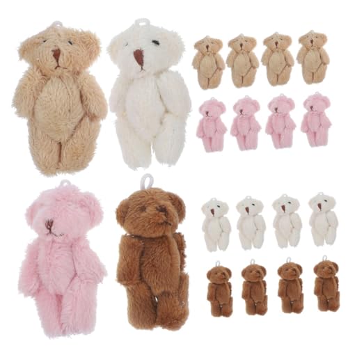 TOYANDONA 20 Stück ausgestopfte Bärenpuppe plüsch schlüsselanhänger Mini Plüschbären Plüschbär Schlüsselanhänger tierischer Plüsch-Schlüsselanhänger Mini -Schmuckstücke Minihase PP Baumwolle von TOYANDONA