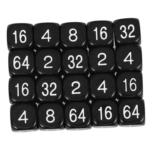 TOYANDONA 20 Stück mehrere Würfel Spiel-Requisiten Spiel Würfel Partywürfel Unterhaltungswürfel Würfel für Spiel Requisitenwürfel Spielzeugwürfel Partygeschenk Brettspiel-Tool Acryl Black von TOYANDONA