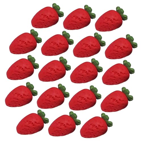 TOYANDONA 20 Stücke Lebensechte Miniatur Obst Harz Puppenhaus Miniatur Erdbeeren Obst Modell Prop Nachahmung Mini Erdbeere von TOYANDONA
