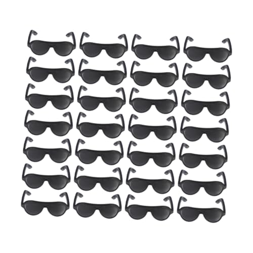 TOYANDONA 200 Mini Sonnenbrillen für Puppen Kleine Schwarze Miniaturbrillen für DIY Puppenhandwerk Puppenkostüm und Spielzubehör für Puppenhaus und Kostümpartys von TOYANDONA