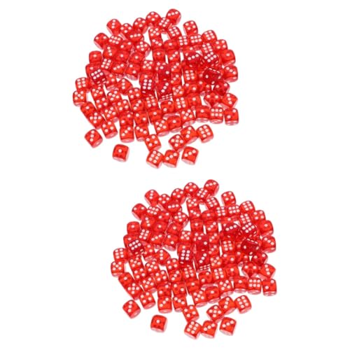 TOYANDONA 200 STK Kristallwürfel Würfelspielzeug aus Acryl Spielwürfel Requisiten Würfelspielspielzeug Spiel Würfel Partywürfel Mahjong Spiel Requisiten Werkzeug einstellen Schachbrett rot von TOYANDONA