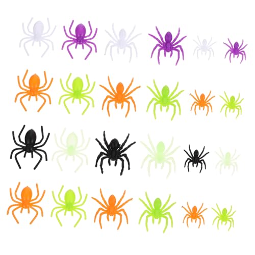 TOYANDONA 200 Stück Halloween Party Spinnen Kunststoff Mini Spinnen Realistisch Gruselige Deko Requisiten für Halloween und Streichspaß von TOYANDONA