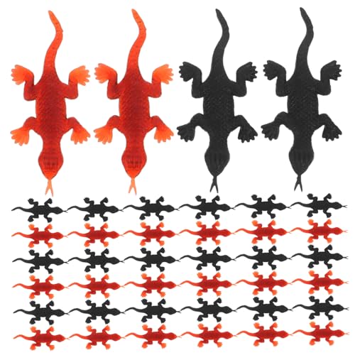 TOYANDONA 200 Stück Realistische Eidechsen Figuren aus PVC Vielseitige Kletter Reptilien Spielzeuge für Halloween Deko Wissenschaftliche Lernmodelle und Party Braun Schwarz von TOYANDONA