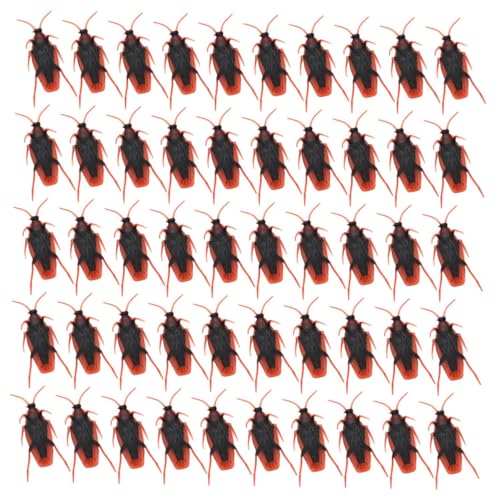 TOYANDONA 200 Stück Simulation Kakerlake matschiges Komisches Zeug zappeln Insekt Figur Halloween Dekoration Spaßartikel Halloween-Trickspielzeug Halloween-Trickmodelle PVC Brown von TOYANDONA