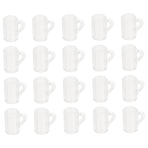 TOYANDONA 20St Bierkrug Becher Anlage Mini-Fake-Pflanzen Miniatur-Puppenhaus biergläser Beer Mug wohnzimmerdeko Mini Bierkrüge aus Plastik Mini- -Foto-Requisiten Transparent von TOYANDONA