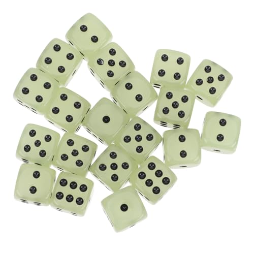 TOYANDONA 20St Leuchtende Würfel Dekompressionswürfel Würfeln sechsseitige Würfel Spiel Würfel nachtleuchtend lumemery Mini-Würfel- leuchtendes Würfelspielzeug Harz Black von TOYANDONA