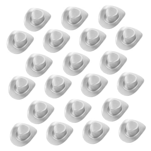 TOYANDONA 20St Mini-Cowboyhut Mini-Westernkappen Mini-Hut Figuren ausgestopft Miniatur-Bauhut doll Accessories puppenhauszubehör Miniaturhüte für Partys Partydekorationen Plastik Silver TOYANDONA 20St Mini-Cowboyhut Mini-Westernkappen Mini-Hut Figuren ausgestopft Miniatur-Bauhut doll Accessories puppenhauszubehör Miniaturhüte für Partys Partydekorationen Plastik Silver von TOYANDONA