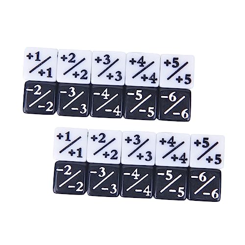 TOYANDONA 20St Plus- und Minuswürfel Flauschige Würfel Ludo Würfeltablett Toys spielsachen für kinderknallzeug spielewürfel Loyalitätswürfel Spielwürfel Acryl Black von TOYANDONA