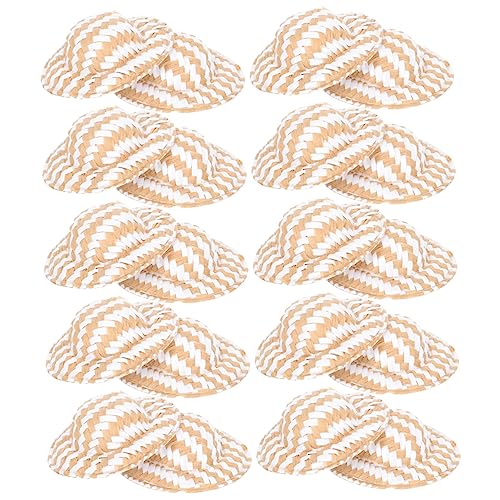TOYANDONA 20St geflochtener Strohhut Babypuppenkleidung Miniatur Meine Lebenspuppe holzige Puppe bastelset bastelzeug für gewebte Hutverzierung dekorativer DIY-Hut Stoff von TOYANDONA
