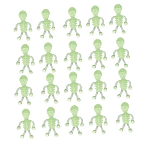 TOYANDONA 20Stücke Leuchtende Kleine Schädel aus Dehnbarem TPR für Halloween Gastgeschenke Stressabbau und Party Dekorationen für von TOYANDONA