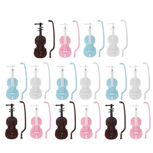 TOYANDONA 20st Geigenmodell Puppenhaus-miniaturgeige Instrumente Kuchendeckel Instrumentenmodell Kleines Geigenmusikinstrument Musik-Kuchen-Deckel Puppenhausgeige Pack Schreibtisch Plastik von TOYANDONA