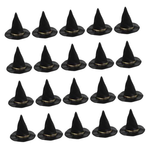 TOYANDONA 20st Hexen Hut Hexenhut Spielzeug Mini-hexenhut Für Dekorationen Minihüte Zum Basteln Hexenhüte Zum Basteln Mini-hexenhüte Mini-hexenhut Für Halloween Weinflaschenhut Plastik Black von TOYANDONA