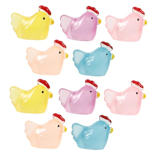 TOYANDONA 20 Stücke Tiny Huhn Ornamente Mini Harz Tiere Für Schreibtisch Garten Decor von TOYANDONA