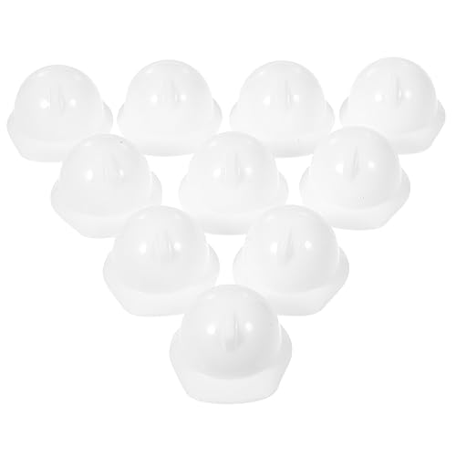 TOYANDONA 20st Mini-Hut Puppe Schutzhelm Winzige Baukappe Sombrero Partyhüte Klein Mini-teeparty-hüte Zubehör Mini-helme Miniatur-bauhut Tierfiguren Kostüm Hüte Weiß Plastik von TOYANDONA