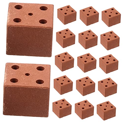 TOYANDONA 20st Mini-Steine Würfel Dekoratives Backsteinmodell Mini-Modell Regal Lagerregal Garagentordichtung Palettenlagerregal Mini-Enten Terrasse Mini- Grillpfanne Ton Brennen von TOYANDONA