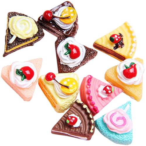TOYANDONA 20st Puppenhaus Kuchen Dekore Für Handyhüllen Selber Machen Mini-Kuchen- Gefälscht Telefon-Lanyard Telefon Charms Haarnadel-Charme Mini-Essen Rollenspiel Vorgeben Harz von TOYANDONA