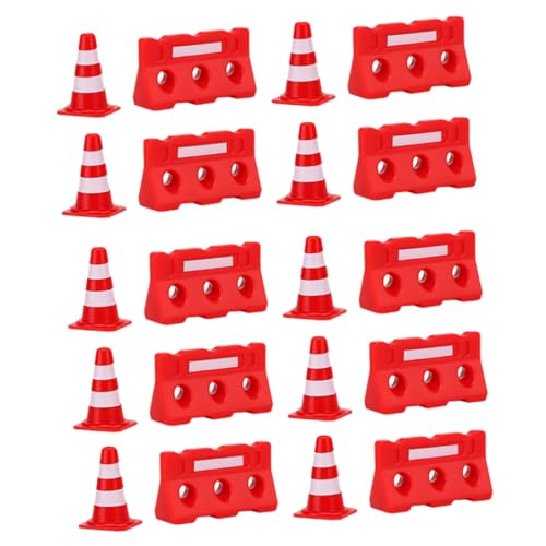 TOYANDONA Pädagogisches Verkehrssicherheitsspielzeug-Set 20-teilig Miniatur-verkehrskegel Schilder Für Jungen Und Mädchen von TOYANDONA