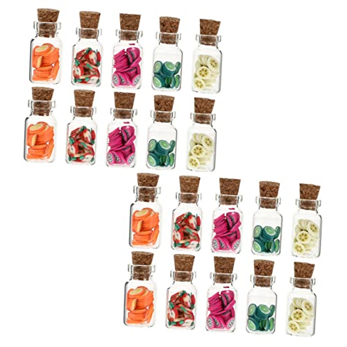 TOYANDONA Puppenhaus Miniatur Obst Glas Set 20 Stück Glas Miniaturen Landschaft Requisiten von TOYANDONA