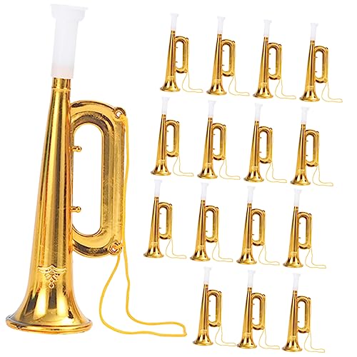 TOYANDONA 20st Trompete Zarte Trompete Anfänger Trompete Lebensechte Kleine Trompete Instrumentenspielzeug Für Kleinkinder Realistisches Trompetenspielzeug Plastik Golden von TOYANDONA